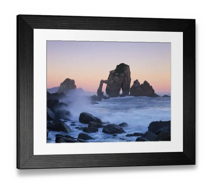 Framed Print : Rock arches in the sea, Gaztelugatxe, Basque country, Bay of Biscay, Spain, October 2008 Framed Print : Rock arches in the sea, Gaztelugatxe, Basque country, Bay of Biscay, Spain, October 2008
