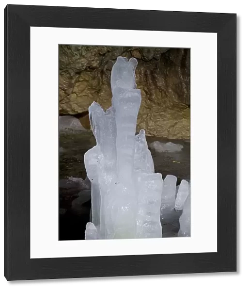 Ice formation in Ledena Pecina (an ice cave) inside Obla Glava (Rounded head peak) Durmitor NP