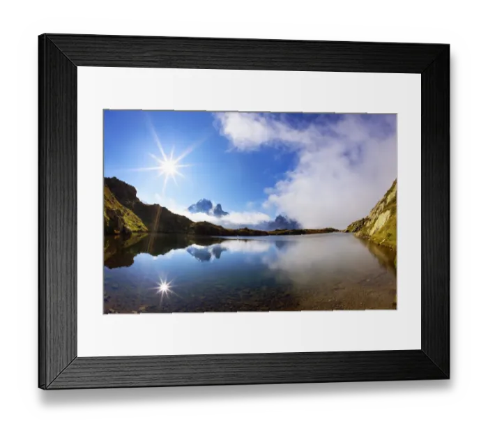 Framed Print : Lacs des Cheserys with clouds surrounding Aiguille Vert (4, 122m) Haute Savoie, France Framed Print : Lacs des Cheserys with clouds surrounding Aiguille Vert (4, 122m) Haute Savoie, France