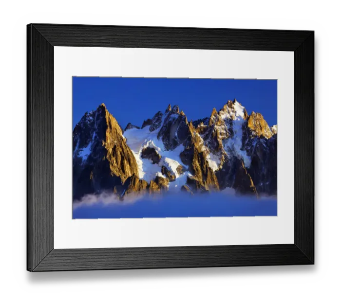 Framed Print : Aiguilles de Chamonix at sunset with clouds rising, Haute Savoie, France, Europe, September 2008 Framed Print : Aiguilles de Chamonix at sunset with clouds rising, Haute Savoie, France, Europe, September 2008
