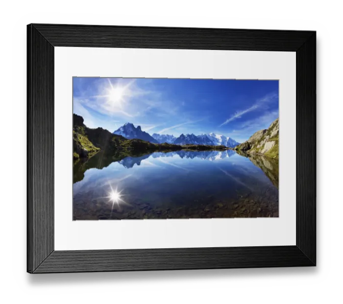 Framed Print : Lacs des Cheserys with Aiguilles de Chamonix, Haute Savoie, France, Europe, September