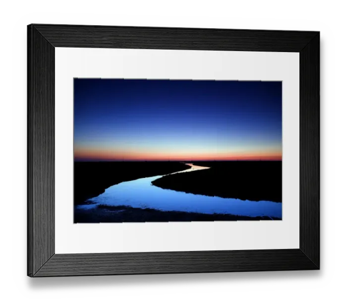 Framed Print : River at sunrise, Hallig Hooge, Germany, April 2009 Framed Print : River at sunrise, Hallig Hooge, Germany, April 2009