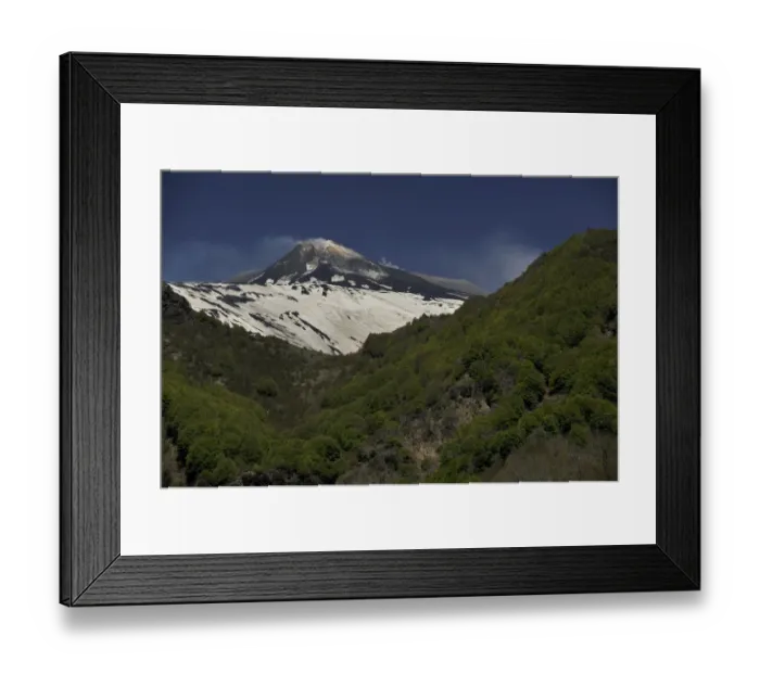 Framed Print : Eastern side of Mount Etna Volcano with snow, Sicily, Italy, May 2009 Framed Print : Eastern side of Mount Etna Volcano with snow, Sicily, Italy, May 2009
