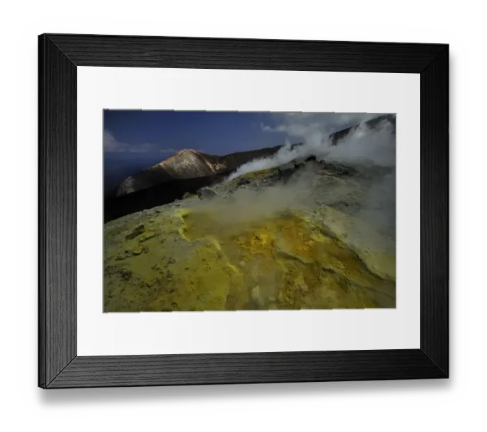 Framed Print : Sulphurous fumaroles (solfatara) Vulcano Island, Italy, May 2009 Framed Print : Sulphurous fumaroles (solfatara) Vulcano Island, Italy, May 2009