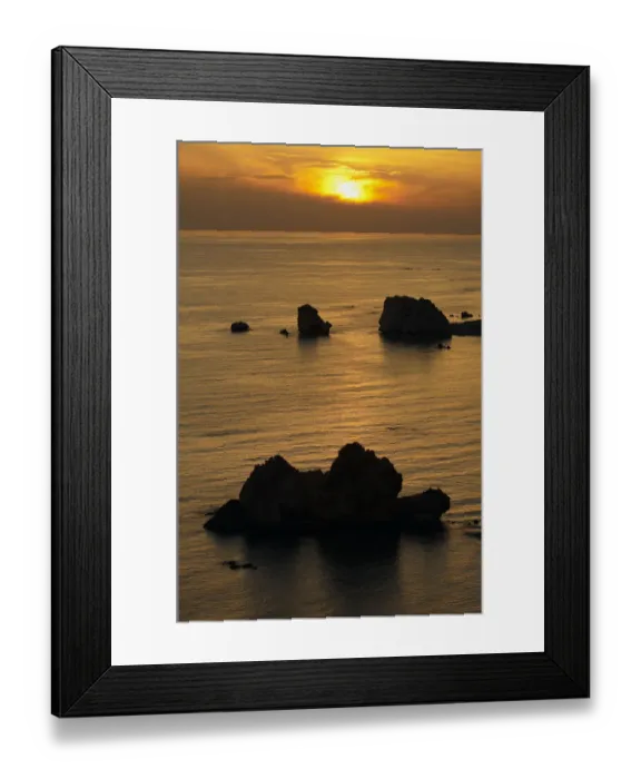 Framed Print : Petra tou Romiou (Aphrodites Rock) at sunset, Pissouri Bay, near Paphos, Cyprus Framed Print : Petra tou Romiou (Aphrodites Rock) at sunset, Pissouri Bay, near Paphos, Cyprus