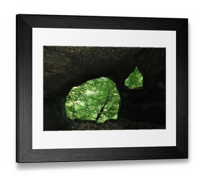 Framed Print : Wlkeschkummer, small cave, Echternach, Mullerthal, Luxembourg, May 2009 Framed Print : Wlkeschkummer, small cave, Echternach, Mullerthal, Luxembourg, May 2009
