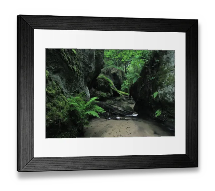 Framed Print : Halerbach / Haupeschbach flowing between large moss covered rocks with Male ferns Framed Print : Halerbach / Haupeschbach flowing between large moss covered rocks with Male ferns