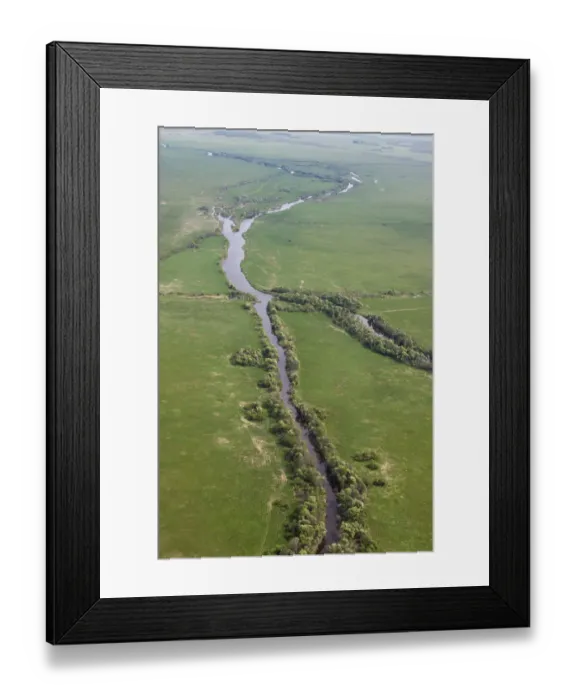 Framed Print : Aerial view of Kasari river, Matsalu National Park, Estonia, May 2009