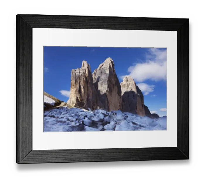 Framed Print : Tre Cime di Lavaredo Mountain, Sexten Dolomites, South Tyrol, Italy, Europe, July 2009 Framed Print : Tre Cime di Lavaredo Mountain, Sexten Dolomites, South Tyrol, Italy, Europe, July 2009