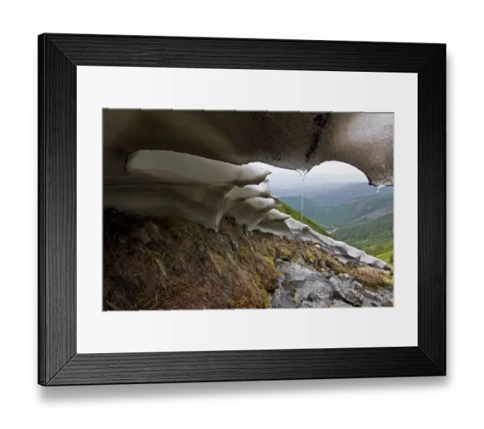Framed Print : Melting snow in mountain gully, Western Tatras, Carpathian Mountains, Slovakia, June 2009 Framed Print : Melting snow in mountain gully, Western Tatras, Carpathian Mountains, Slovakia, June 2009