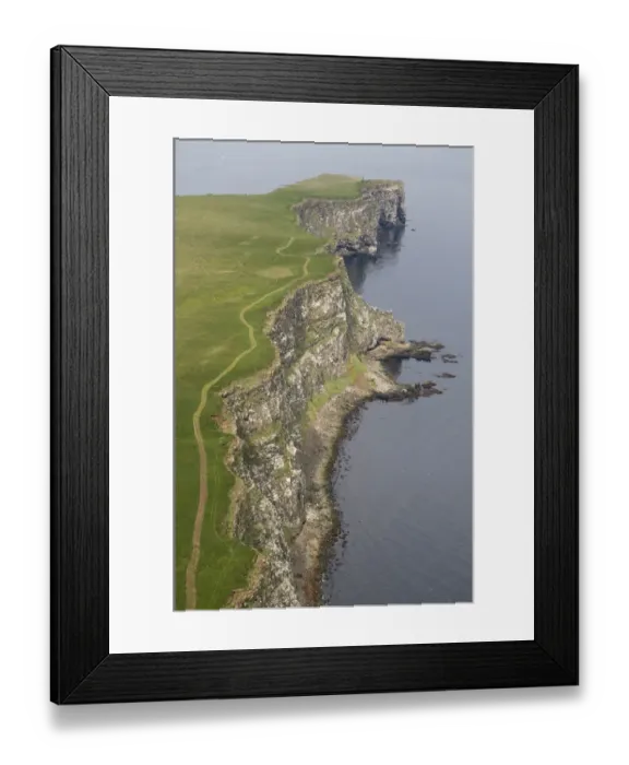 Framed Print : Aerial view of coastline, Grimsey, the Northernmost point of Iceland, June 2009 Framed Print : Aerial view of coastline, Grimsey, the Northernmost point of Iceland, June 2009