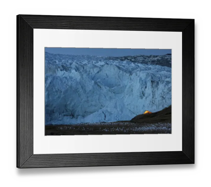 Framed Print : Tent at night next to Russell Glacier, Greenland, August 2009 Framed Print : Tent at night next to Russell Glacier, Greenland, August 2009