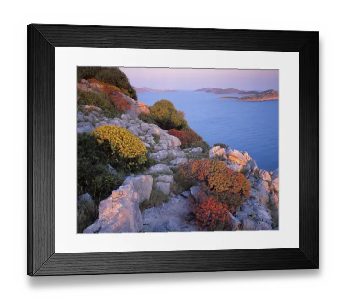 Framed Print : View from Mana Island south along the islands of Kornati National Park, Croatia, May 2009 Framed Print : View from Mana Island south along the islands of Kornati National Park, Croatia, May 2009