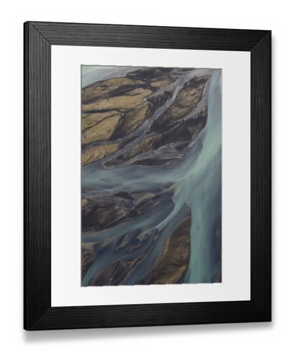 Framed Print : Aerial view of the Skjalfandafljot river delta, Northern Iceland, July 2009 Framed Print : Aerial view of the Skjalfandafljot river delta, Northern Iceland, July 2009