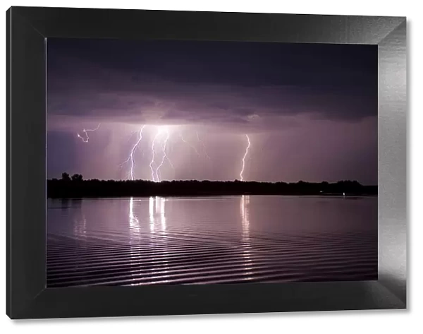 Thunderstorm, Lake Tisza, Hortobagy National Park, Hungary, July 2009