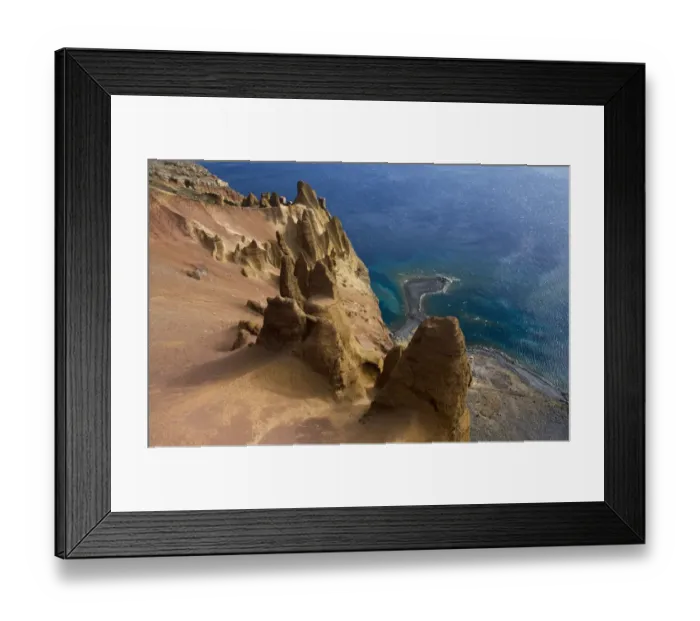 Framed Print : Coastal cliffs, Deserta Grande, Desertas Islands, Madeira, Portugal, August 2009