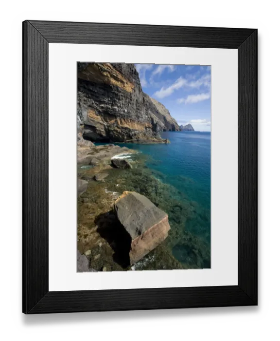 Framed Print : Entrance to Furna da gua cave, regularly visited by Monk Seals (Monachus Framed Print : Entrance to Furna da gua cave, regularly visited by Monk Seals (Monachus
