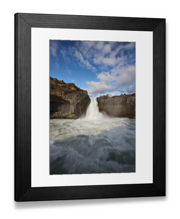Framed Print : Aldeyjarfoss waterfall on the Skjalfandafljot river, Thingeyjarsyslur, Iceland