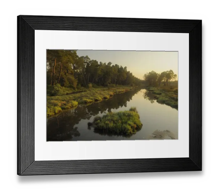 Framed Print : River delta at dawn, Karavasta Lagoons National Park, Albania, June 2009 Framed Print : River delta at dawn, Karavasta Lagoons National Park, Albania, June 2009