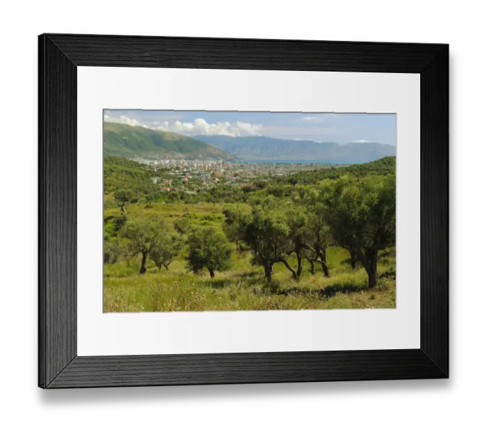 Framed Print : City of Vlora in the distance, Albania, June 2009 Framed Print : City of Vlora in the distance, Albania, June 2009