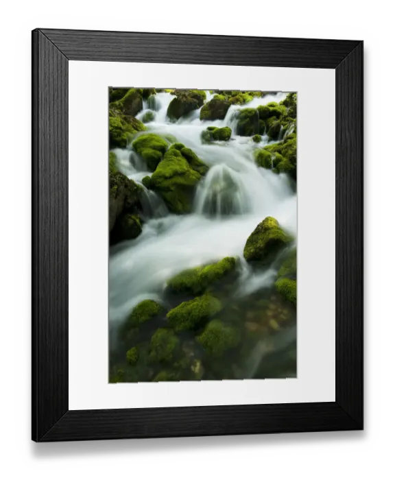 Framed Print : River Zadnjica cascading over moss covered stones, Triglav National Park, Slovenia Framed Print : River Zadnjica cascading over moss covered stones, Triglav National Park, Slovenia