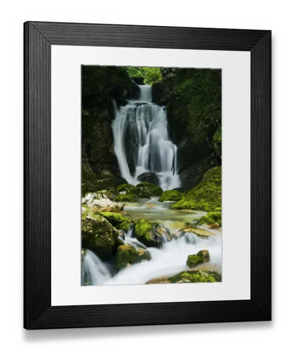 Framed Print : River Lepenjica cascading over rocks, Triglav National Park, Slovenia, July 2009