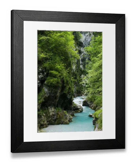 Framed Print : Tolminka river flowing through Tolminska korita, Triglav National Park, Slovenia