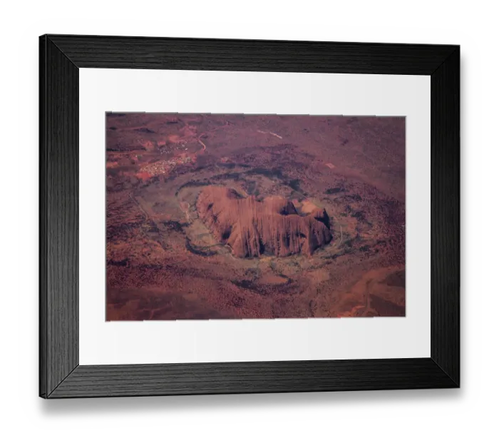 Framed Print : View from plane of Ayers Rock (Uluru), Northern Territory, Australia, November Framed Print : View from plane of Ayers Rock (Uluru), Northern Territory, Australia, November