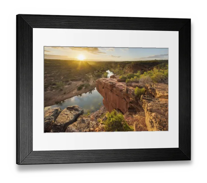 Framed Print : Hawks Head lookout over the Murchison River gorge, Kalbarri National Park, Western Australia