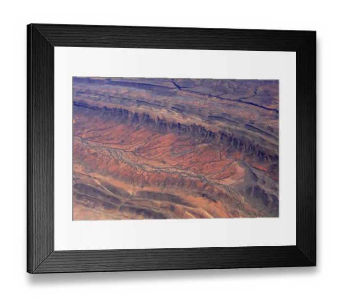 Framed Print : Aerial view of the Red Centre in Australia with dry river bed, Australia, October 2009 Framed Print : Aerial view of the Red Centre in Australia with dry river bed, Australia, October 2009