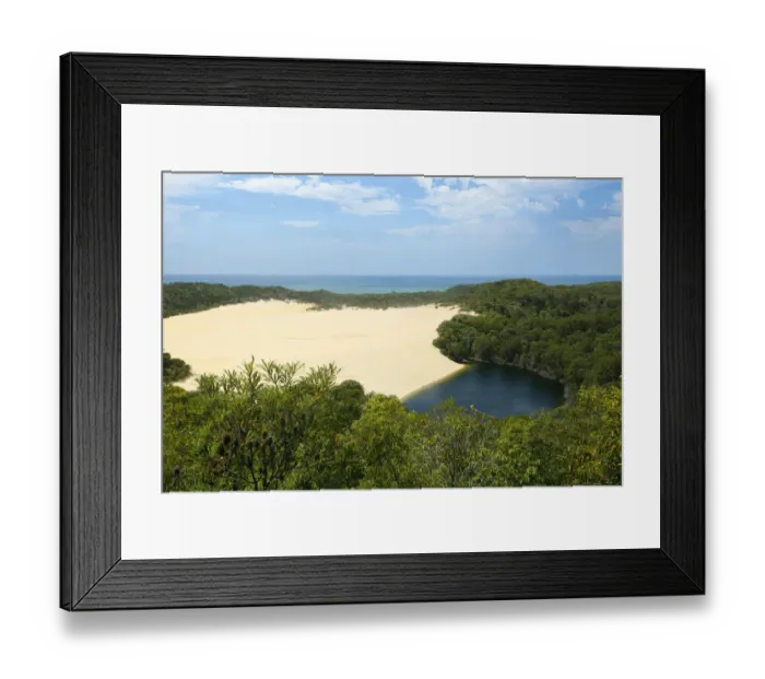 Framed Print : Lake Wabby among sand dunes and forest. Fraser Island UNESCO World Heritage Site Framed Print : Lake Wabby among sand dunes and forest. Fraser Island UNESCO World Heritage Site