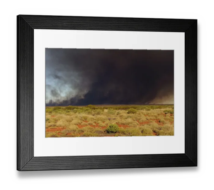 Framed Print : Smoke from bush fire in Pilbara region, Western Australia. August 2009 Framed Print : Smoke from bush fire in Pilbara region, Western Australia. August 2009