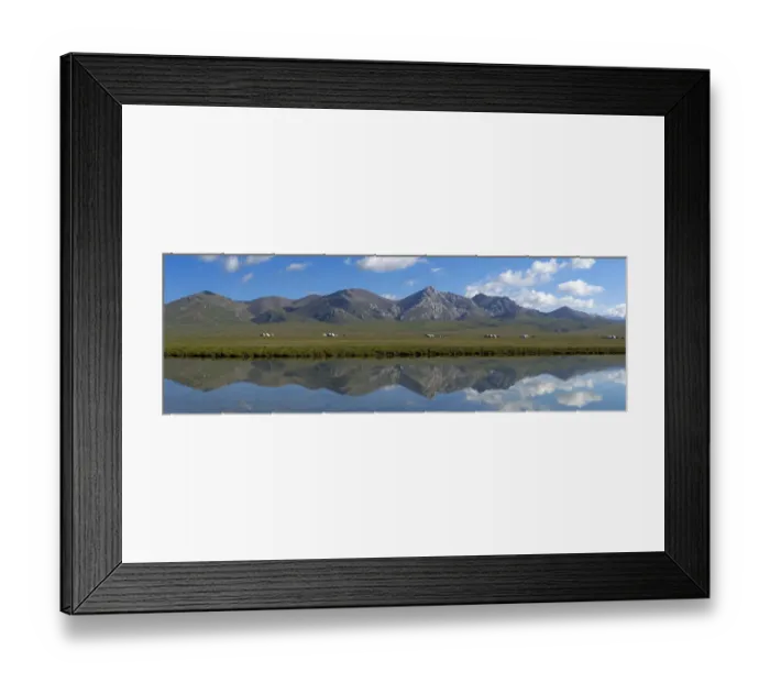Framed Print : Song-Kul Lake with yurts from herdsmen during summer pasture, Karatal-Japyryk State Nature Reserve Framed Print : Song-Kul Lake with yurts from herdsmen during summer pasture, Karatal-Japyryk State Nature Reserve