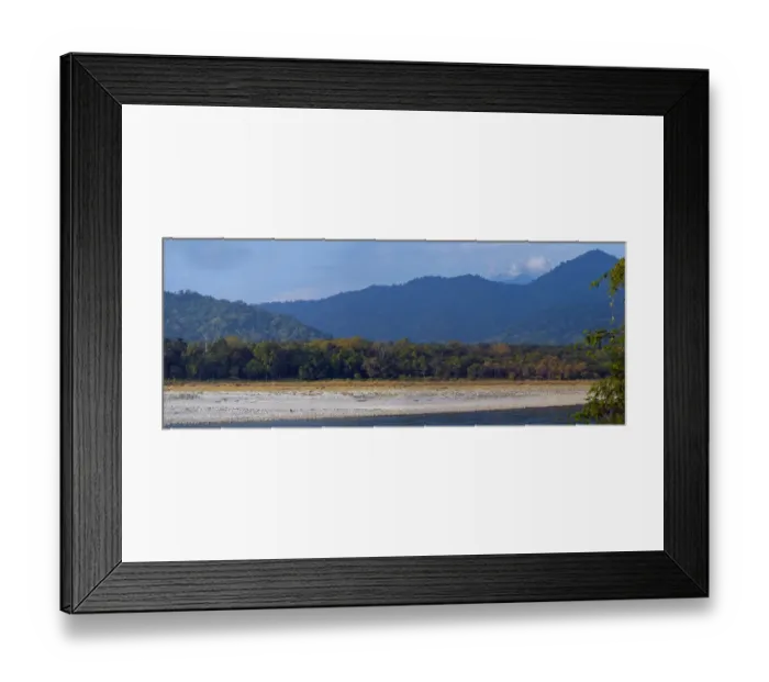 Framed Print : Foothills of the Himalayas, Manas River, Manas National Park, Assam, India. December 2006