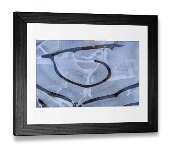 Framed Print : Abstract ice pattern, Klein Schietveld, Brasschaat, Belgium, January Framed Print : Abstract ice pattern, Klein Schietveld, Brasschaat, Belgium, January