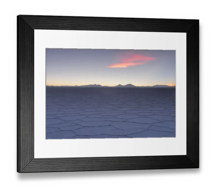 Framed Print : Salar de Uyuni salt flat just after sunset, Altiplano, Bolivia Framed Print : Salar de Uyuni salt flat just after sunset, Altiplano, Bolivia