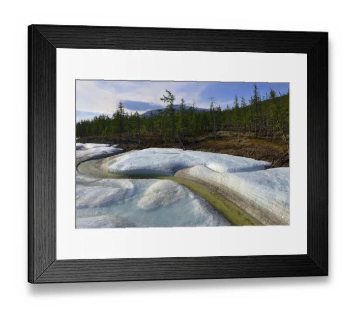 Framed Print : Meltwater stream through ice, Putoransky State Nature Reserve, Putorana Plateau, Siberia Framed Print : Meltwater stream through ice, Putoransky State Nature Reserve, Putorana Plateau, Siberia