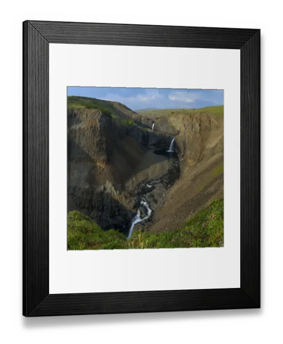 Framed Print : Waterfall in Putoransky State Nature Reserve, Putorana Plateau, Siberia, Russia Framed Print : Waterfall in Putoransky State Nature Reserve, Putorana Plateau, Siberia, Russia