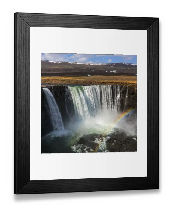 Framed Print : Rainbow and waterfall, Putoransky State Nature Reserve, Putorana Plateau, Siberia