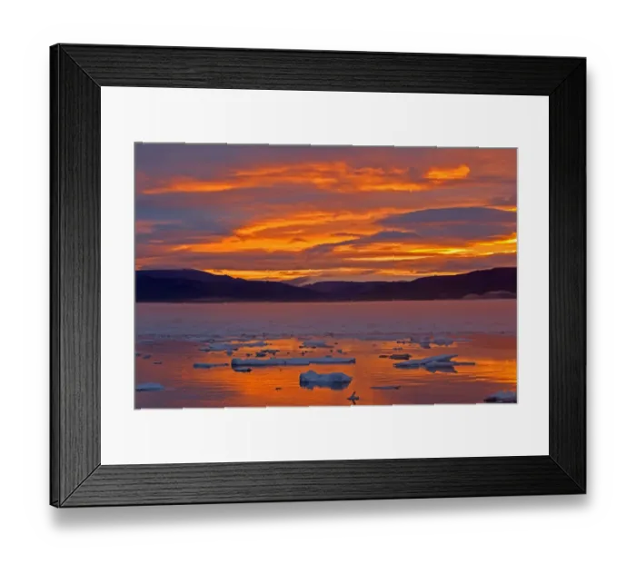 Framed Print : Pack ice at sunset, Wrangel island, Far East Russia