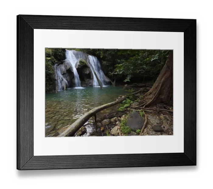Framed Print : Rainforest waterfall, Batenta Island, Raja Ampat, Western Papua, Indonesian New Guinea Framed Print : Rainforest waterfall, Batenta Island, Raja Ampat, Western Papua, Indonesian New Guinea