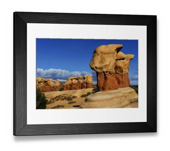 Framed Print : Rock formation caused by erosion in sandstone, Devils Garden, Grand Staircase-Escalante Framed Print : Rock formation caused by erosion in sandstone, Devils Garden, Grand Staircase-Escalante