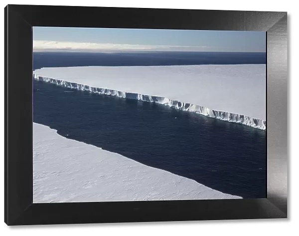 Aerial view of the Ross Ice Shelf, the largest ice shelf of Antarctica, near Cape Crozier