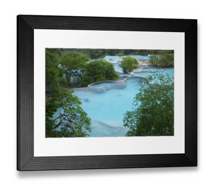 Framed Print : Travertine terraces, Huanglong Scenic and Historic Interest Area UNESCO World Heritage Sites Framed Print : Travertine terraces, Huanglong Scenic and Historic Interest Area UNESCO World Heritage Sites