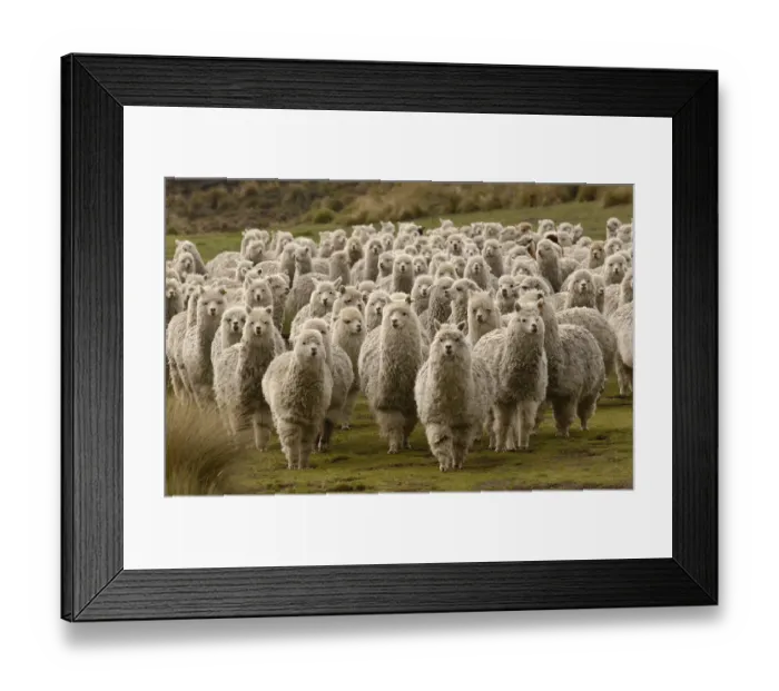 Framed Print : Alpaca herd {Lama pacos} base of Cotopaxi, Andes, Ecuador Framed Print : Alpaca herd {Lama pacos} base of Cotopaxi, Andes, Ecuador