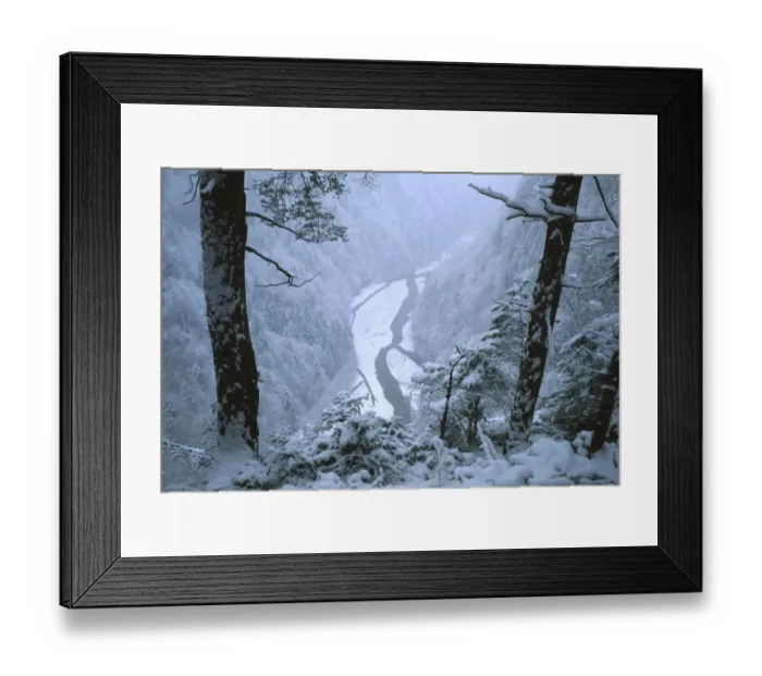 Framed Print : Snowy landscape with Sense River. Canton Fribourg, Switzerland, January 2001 Photographed Framed Print : Snowy landscape with Sense River. Canton Fribourg, Switzerland, January 2001 Photographed