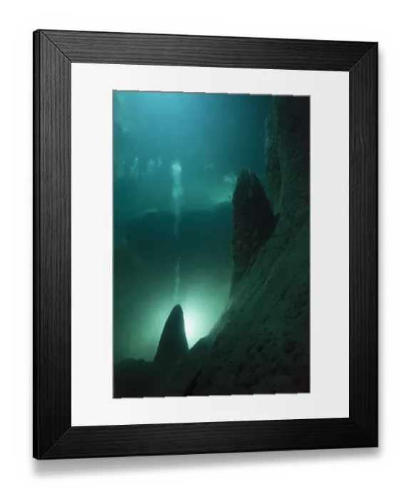 Framed Print : Anhumas Abyss, a 72 meters deep cave, with underwater limestone cones up to 20 meters high Framed Print : Anhumas Abyss, a 72 meters deep cave, with underwater limestone cones up to 20 meters high