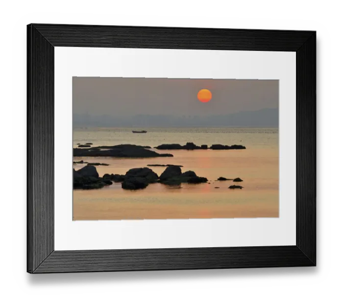 Framed Print : Rocks along Yellow Sea coast at sunset. Yangma Island, Yantai, Shandong Province, China Framed Print : Rocks along Yellow Sea coast at sunset. Yangma Island, Yantai, Shandong Province, China