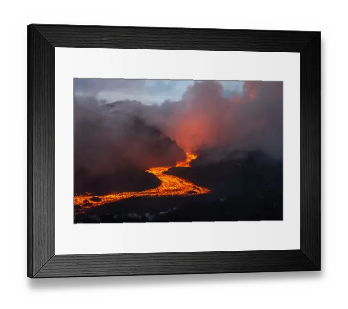 Framed Print : Red hot lava flow from Plosky Tolbachik Volcano, Kamchatka Peninsula, Russia, 15 Framed Print : Red hot lava flow from Plosky Tolbachik Volcano, Kamchatka Peninsula, Russia, 15