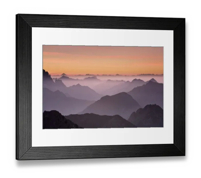 Framed Print : The Julian Alps at sunset, looking north into Italy from Mangrt at 2500m, Triglav National Park Framed Print : The Julian Alps at sunset, looking north into Italy from Mangrt at 2500m, Triglav National Park